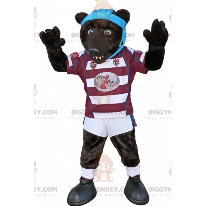 Bruine beer BIGGYMONKEY™ mascottekostuum in sportkleding -