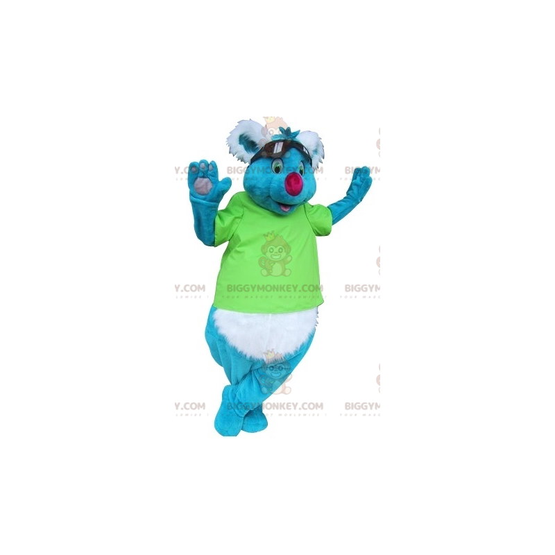Costume de mascotte BIGGYMONKEY™ de koala bleu et blanc avec
