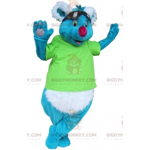 BIGGYMONKEY™ Blau-weißes Koala-Maskottchen-Kostüm mit