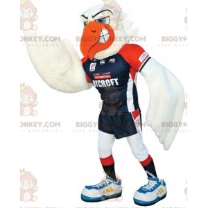 Στολή μασκότ BIGGYMONKEY™ White Seagull με αθλητικά ρούχα -
