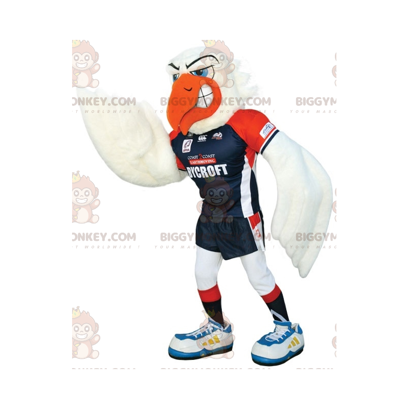 BIGGYMONKEY™ White Seagull Mascot Costume In Sportswear –