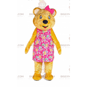 Costume da mascotte giallo Teddy Bear BIGGYMONKEY™ con vestito