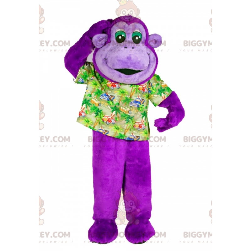 Kostým maskota Purple Monkey BIGGYMONKEY™ s rekreační košilí –