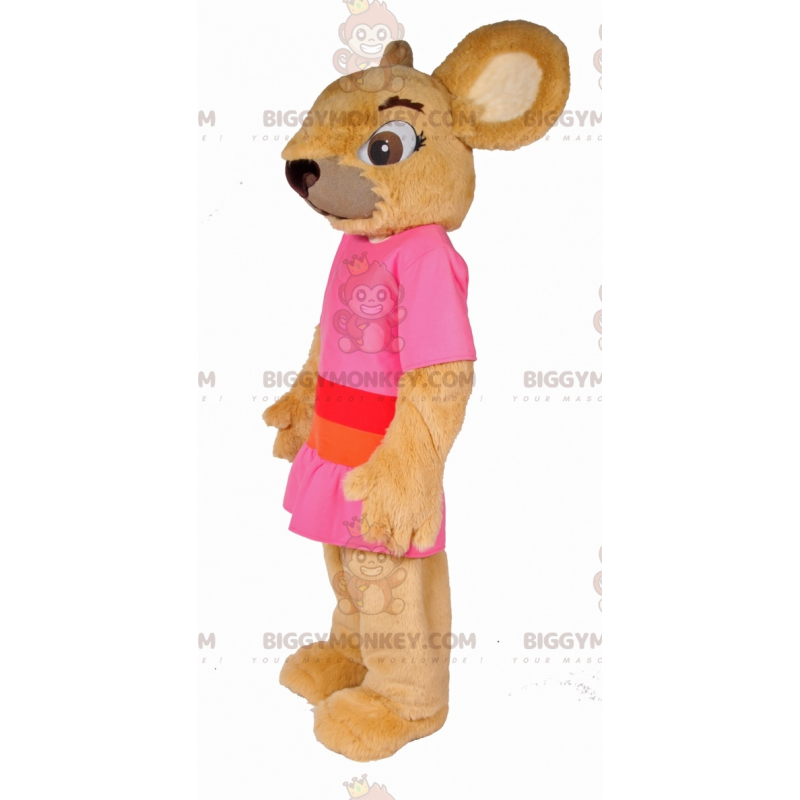 Costume de mascotte BIGGYMONKEY™ de souris beige de rongeur