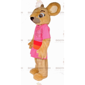 Costume de mascotte BIGGYMONKEY™ de souris beige de rongeur