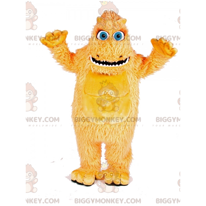 BIGGYMONKEY™ Costume da mascotte Mostro peloso giallo con