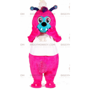 BIGGYMONKEY™ Costume da mascotte Insetto rosa e blu con antenne