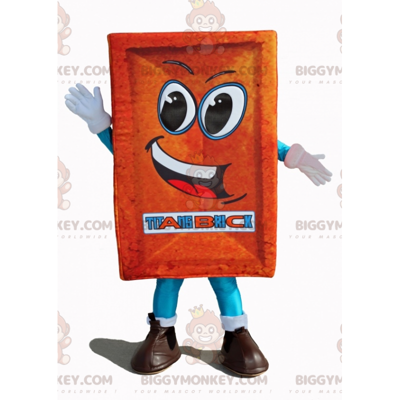 Smiling Giant Red Brick BIGGYMONKEY™ Mascot Costume -