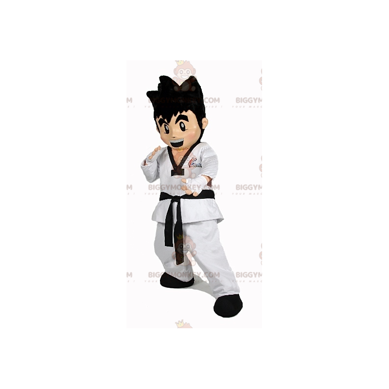 Karateka BIGGYMONKEY™ Maskottchenkostüm. Karate Boy