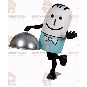 Waiter BIGGYMONKEY™ Mascot Costume with Bow Tie –