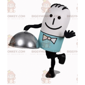 Waiter BIGGYMONKEY™ Mascot Costume with Bow Tie –