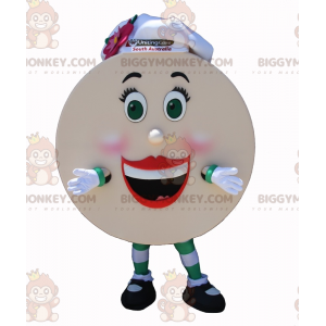 Gigantische pannenkoek BIGGYMONKEY™ mascottekostuum met hoed -