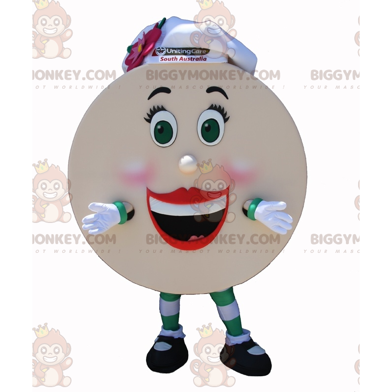 Giant Pancake BIGGYMONKEY™ Mascot Costume with Sizes L (175-180CM)