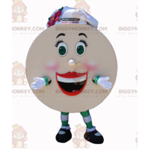 Gigantische pannenkoek BIGGYMONKEY™ mascottekostuum met hoed -