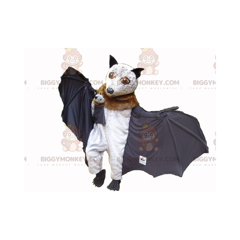 Traje de mascote de morcego branco e marrom BIGGYMONKEY™ com