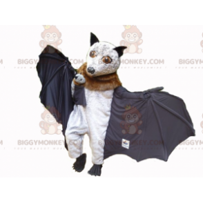 BIGGYMONKEY™ Disfraz de mascota de murciélago blanco, marrón y