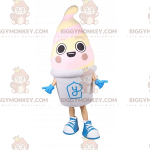 Costume de mascotte BIGGYMONKEY™ de yaourt glacé. Costume de