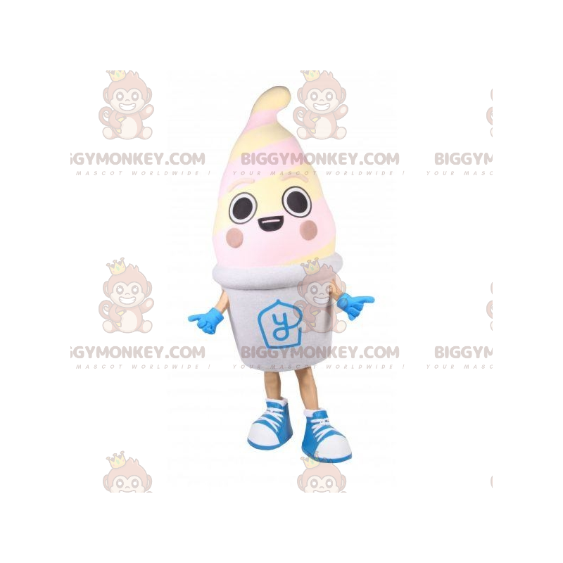 Frozen Yoghurt BIGGYMONKEY™ Maskotdräkt. Jätteglass
