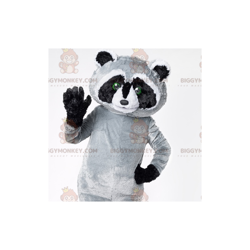 Giant Black Gray and White Raccoon BIGGYMONKEY™ Mascot Costume