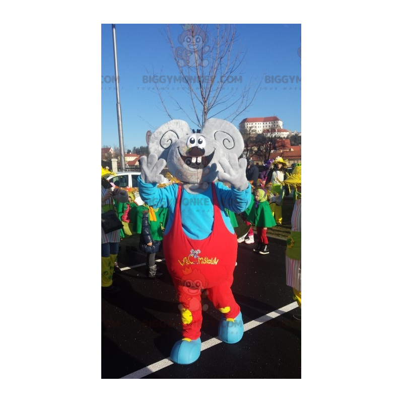 Costume da mascotte Giant Grey Mouse BIGGYMONKEY™ vestito con