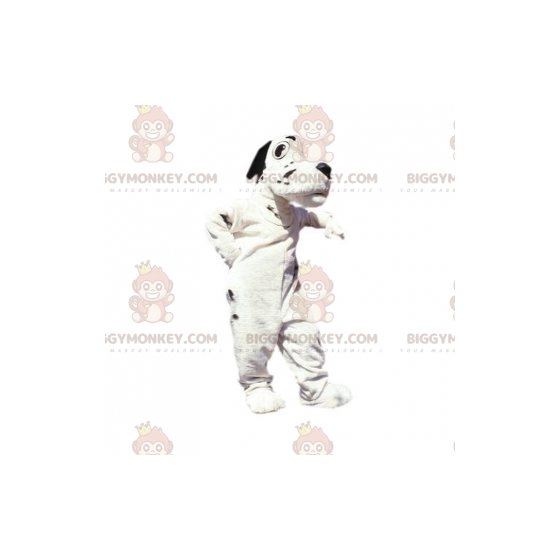 Costume mascotte BIGGYMONKEY™ cane bianco e nero. Costume da