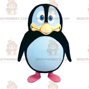 Mustavalkoinen ja keltainen pingviini BIGGYMONKEY™ maskottiasu.