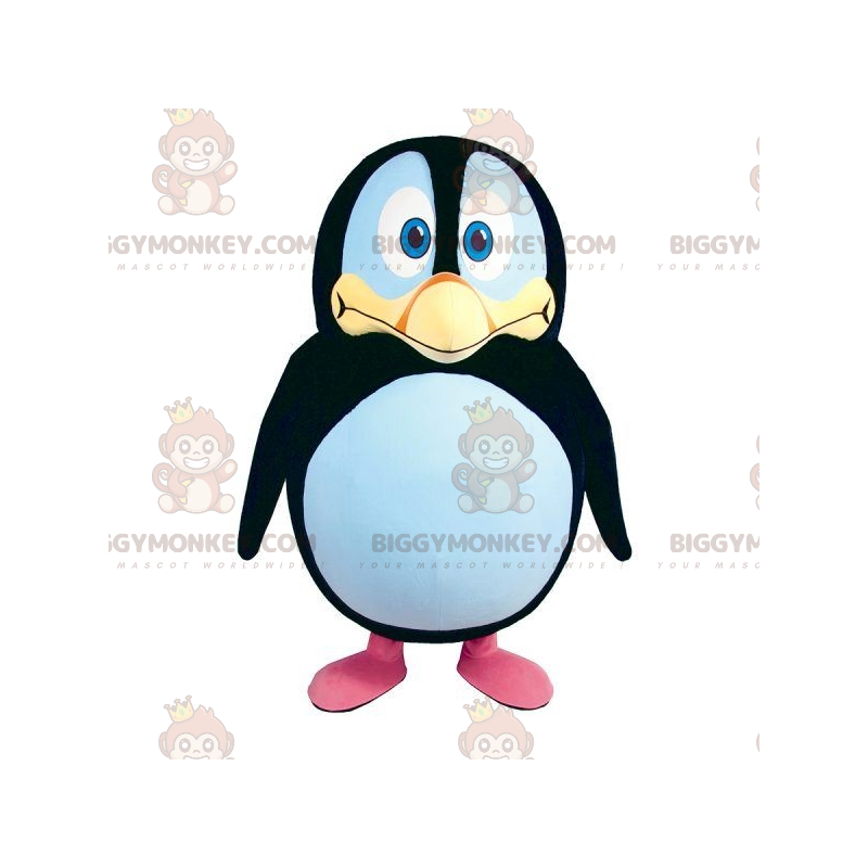 Black White and Yellow Penguin BIGGYMONKEY™ Mascot Costume.