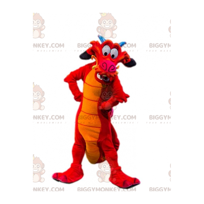 BIGGYMONKEY™ Mushu Famous Dragon Mascot-kostuum van Cartoon