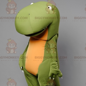 Costume de mascotte BIGGYMONKEY™ de dinosaure vert et jaune