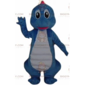 Costume da mascotte gigante BIGGYMONKEY™ dinosauro blu e bianco