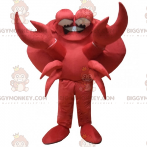 Gigantische rode krab BIGGYMONKEY™ mascottekostuum. Schaaldier