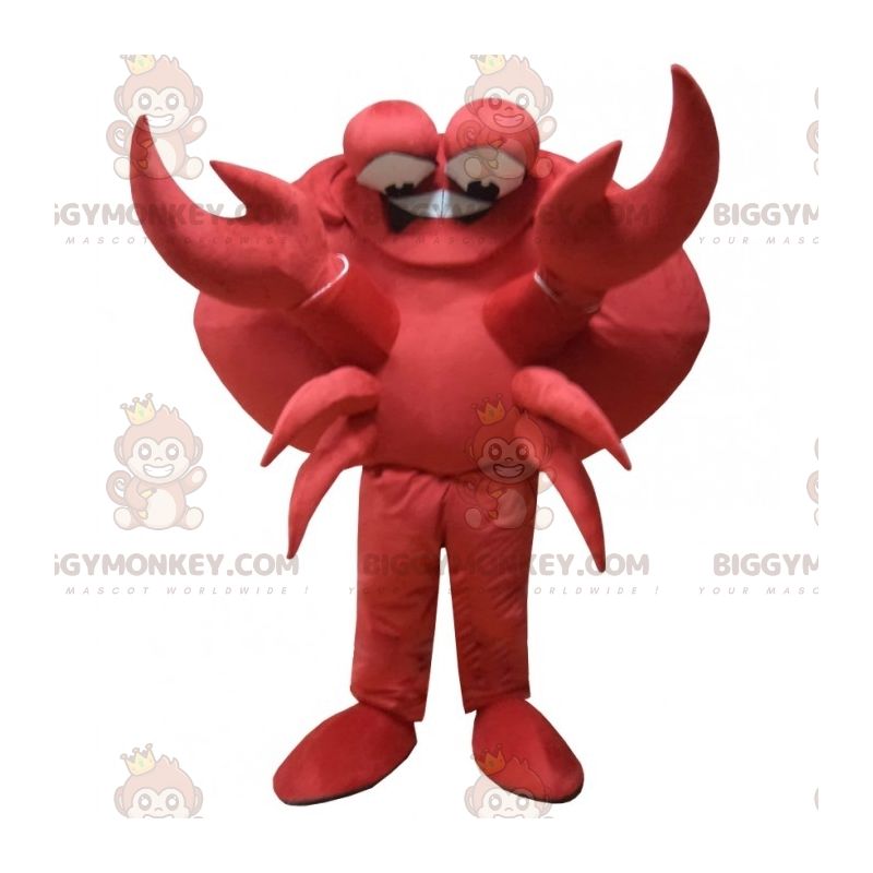 Jätteröd krabba BIGGYMONKEY™ maskotdräkt. Kräftdjur