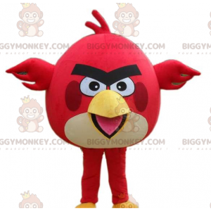 Costume de mascotte BIGGYMONKEY™ d'oiseau rouge et blanc du jeu