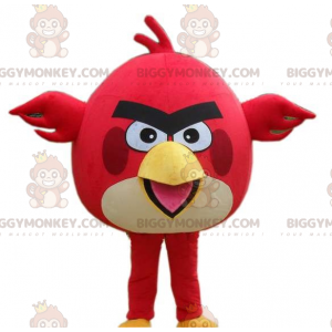 Punavalkoinen lintu BIGGYMONKEY™ maskottiasu The Angry Birds