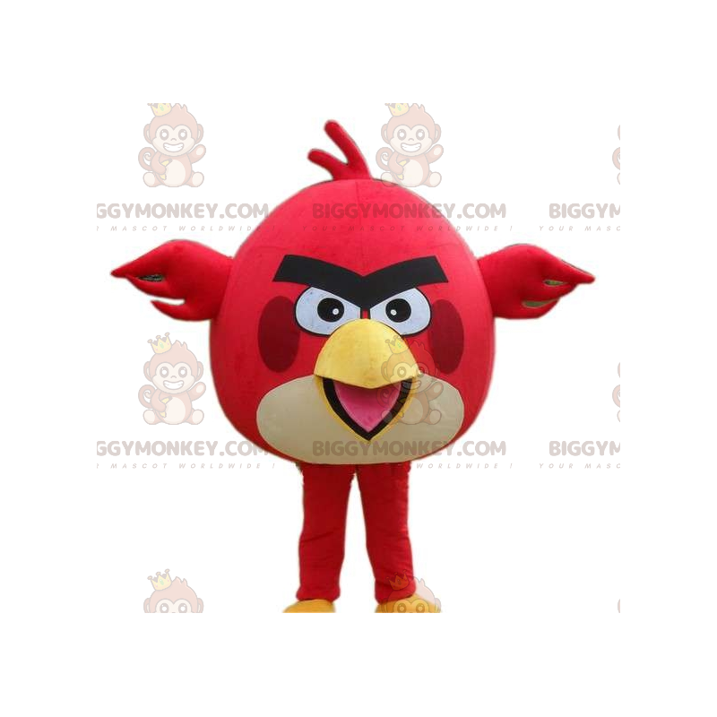 Punavalkoinen lintu BIGGYMONKEY™ maskottiasu The Angry Birds