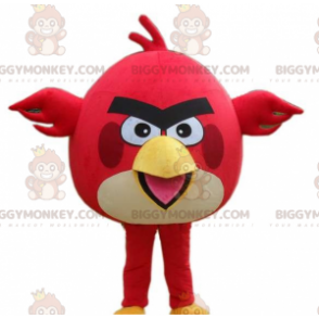 Punavalkoinen lintu BIGGYMONKEY™ maskottiasu The Angry Birds