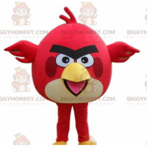 Traje de mascote BIGGYMONKEY™ de pássaro vermelho e branco do