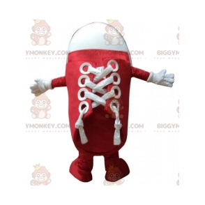 Zapato rojo y blanco BIGGYMONKEY™ Mascot Costume. Disfraz de
