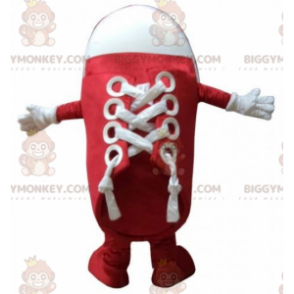 Costume da mascotte BIGGYMONKEY™ scarpa rossa e bianca. Costume
