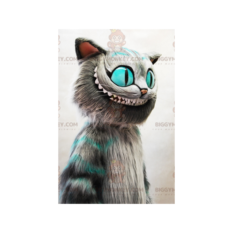 Traje de mascote do gato de Cheshire Alice no país das