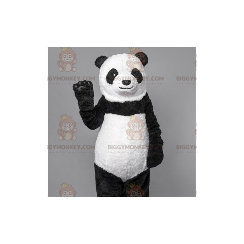 Zwart-witte beer Panda BIGGYMONKEY™ mascottekostuum.