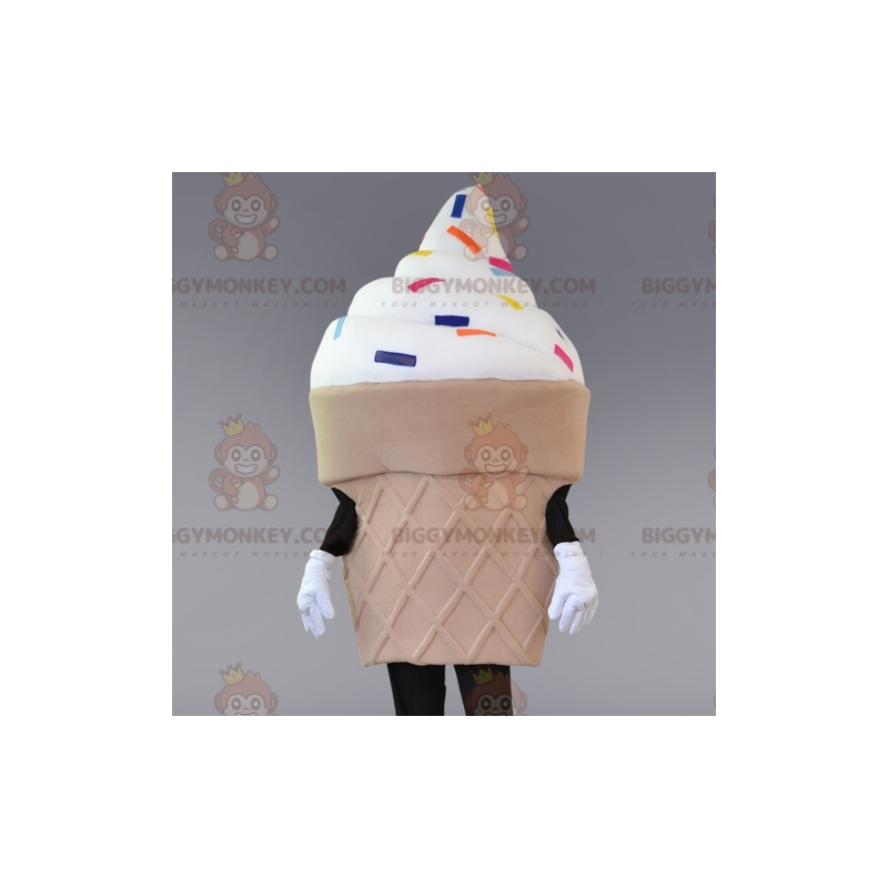 Traje de mascote de sorvete BIGGYMONKEY™. Fantasia de mascote