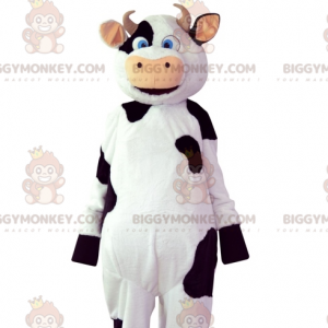 Costume de mascotte BIGGYMONKEY™ de vache blanche et noire.