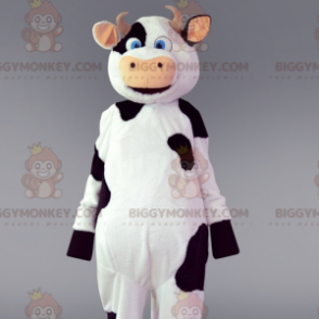 Costume da mascotte BIGGYMONKEY™ da mucca bianca e nera.