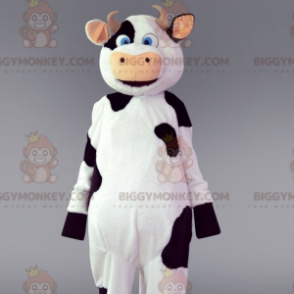 Costume de mascotte BIGGYMONKEY™ de vache blanche et noire.