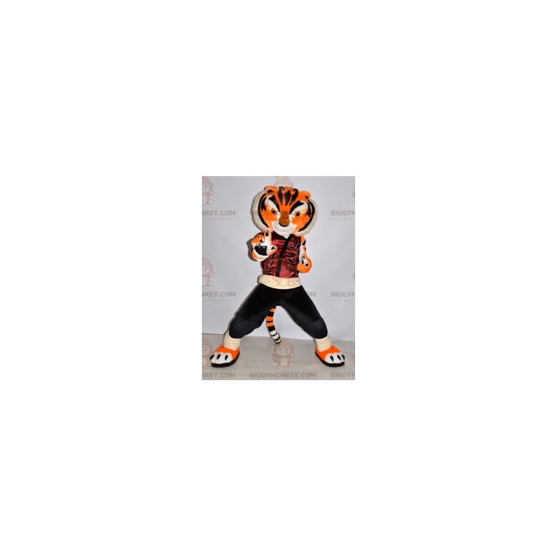 Traje de mascote BIGGYMONKEY™ do famoso tigre Mestre Tigresa em