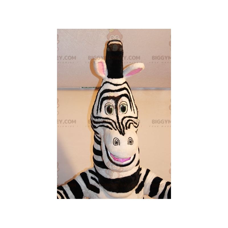 Kostým BIGGYMONKEY™ Marty slavný kreslený zebra madagaskarský