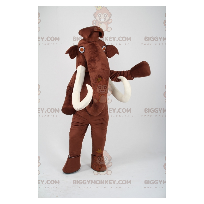 Disfraz de mascota BIGGYMONKEY™ de mamut marrón de la era del