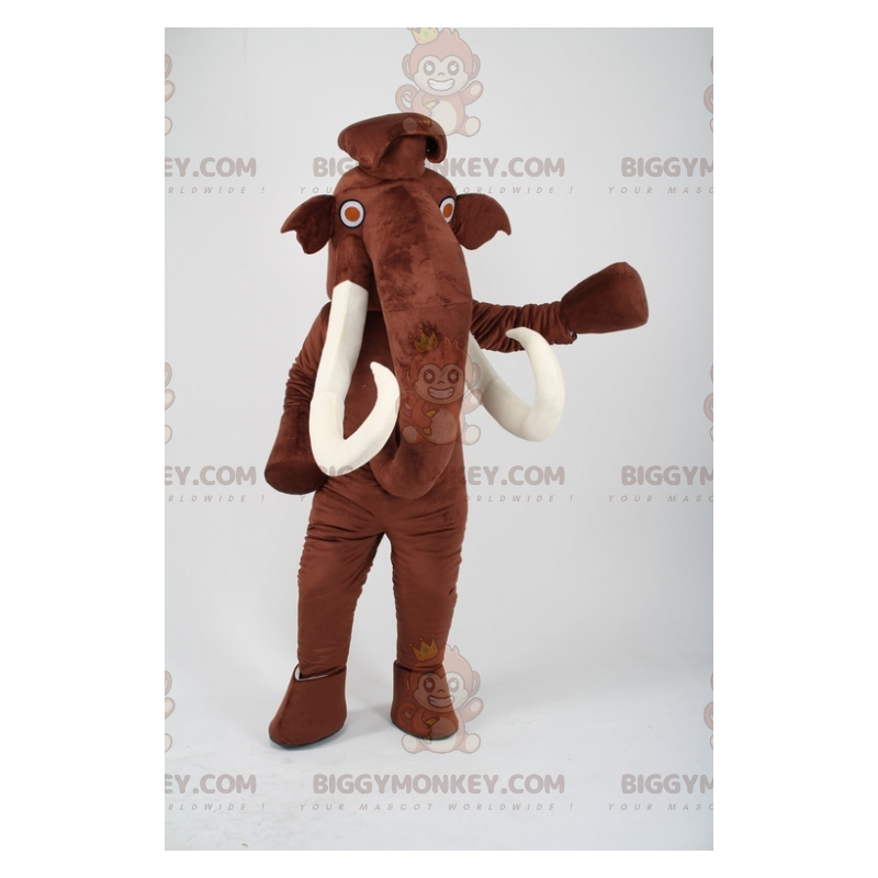 Traje de mascote BIGGYMONKEY™ de mamute marrom da era do gelo