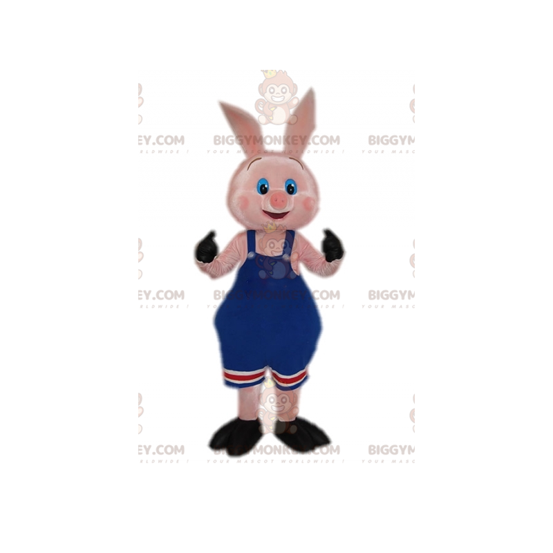 Costume de mascotte BIGGYMONKEY™ de cochon en tenue de catch en